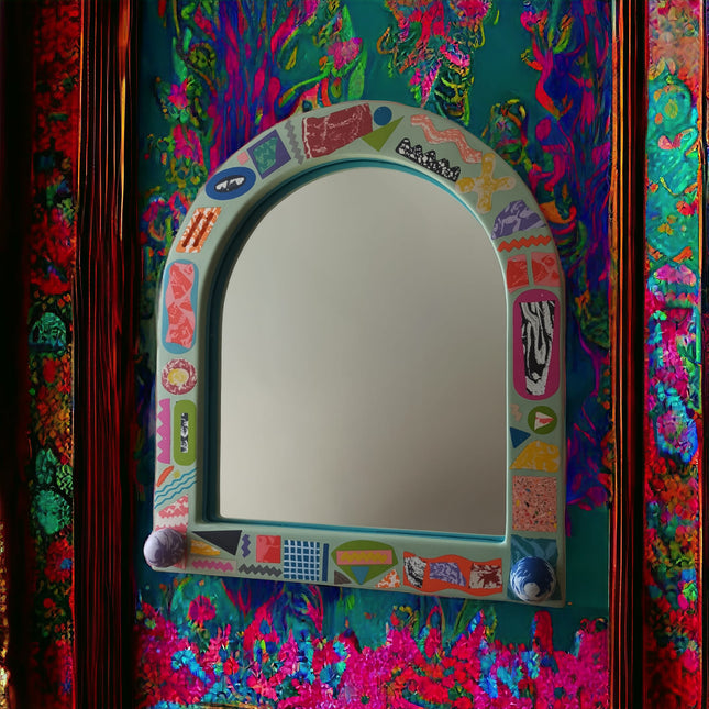 Çok Renkli Oval Ayna No. 18-Ayna-Tehanu Terrazzo-NowShopFun