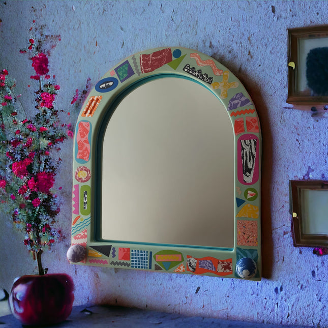 Çok Renkli Oval Ayna No. 18-Ayna-Tehanu Terrazzo-NowShopFun