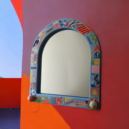 Çok Renkli Oval Ayna No. 20-Ayna-Tehanu Terrazzo-NowShopFun