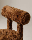 Teddy Fur Tasarım Yemek Sandalyesi – Tarçın Kahve