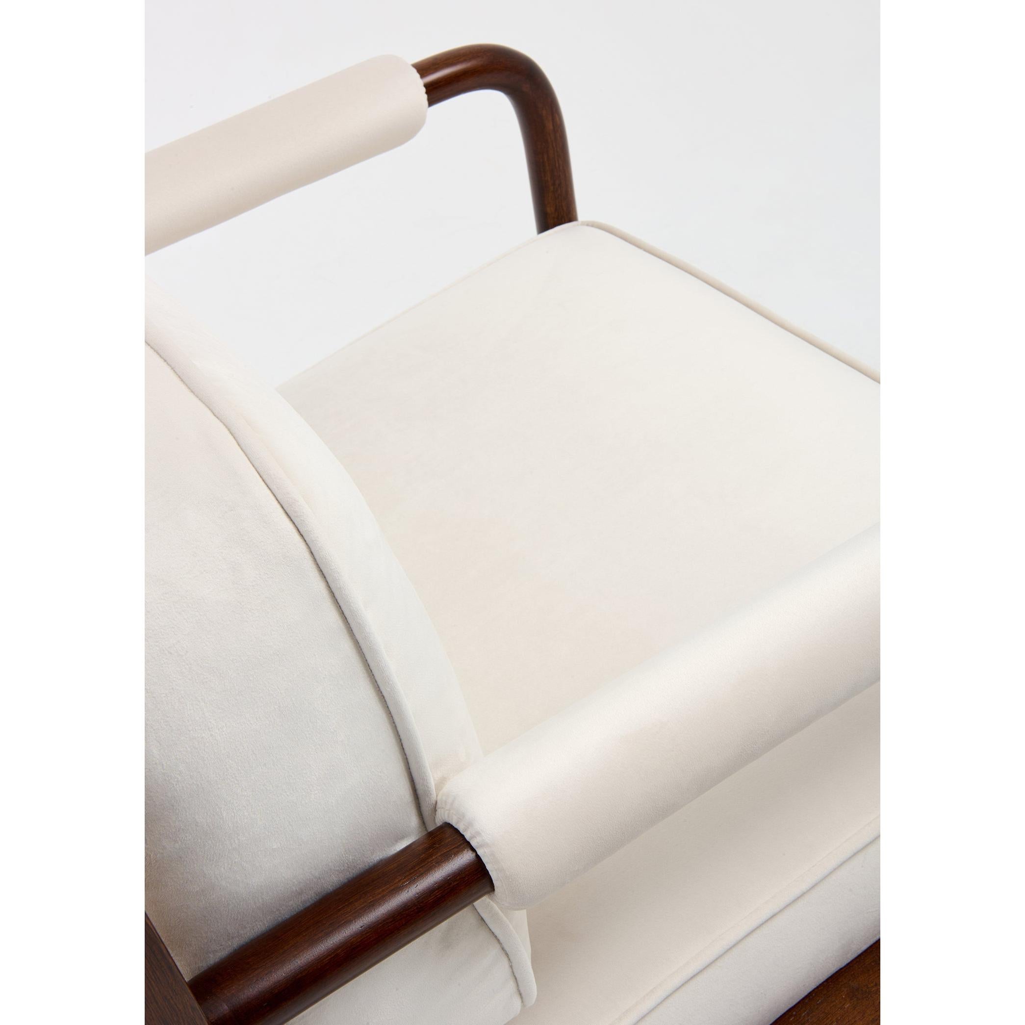 Column Chair Rattan Detaylı Tekli Koltuk-Koltuk-ALPAQ STUDIO-Bukle Kumaş-NowShopFun