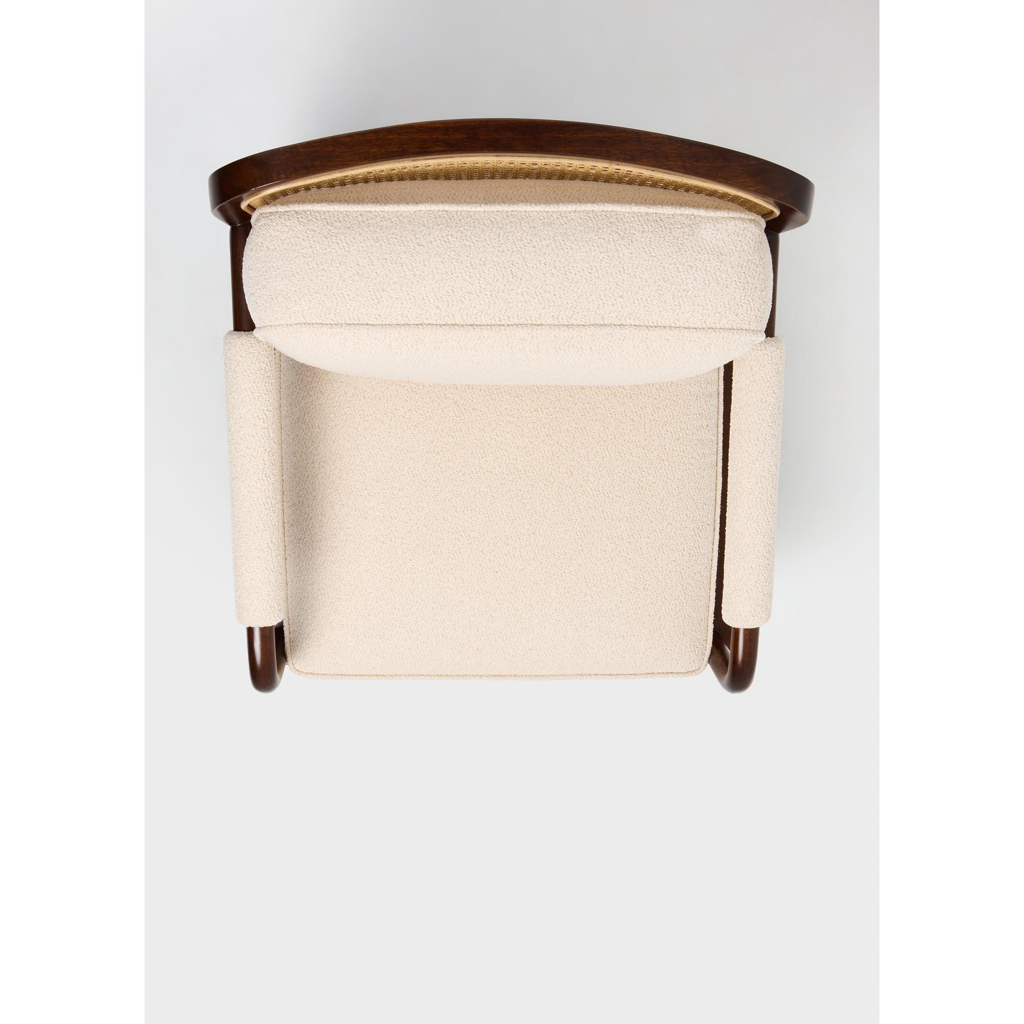 Column Chair Rattan Detaylı Tekli Koltuk-Koltuk-ALPAQ STUDIO-Bukle Kumaş-NowShopFun