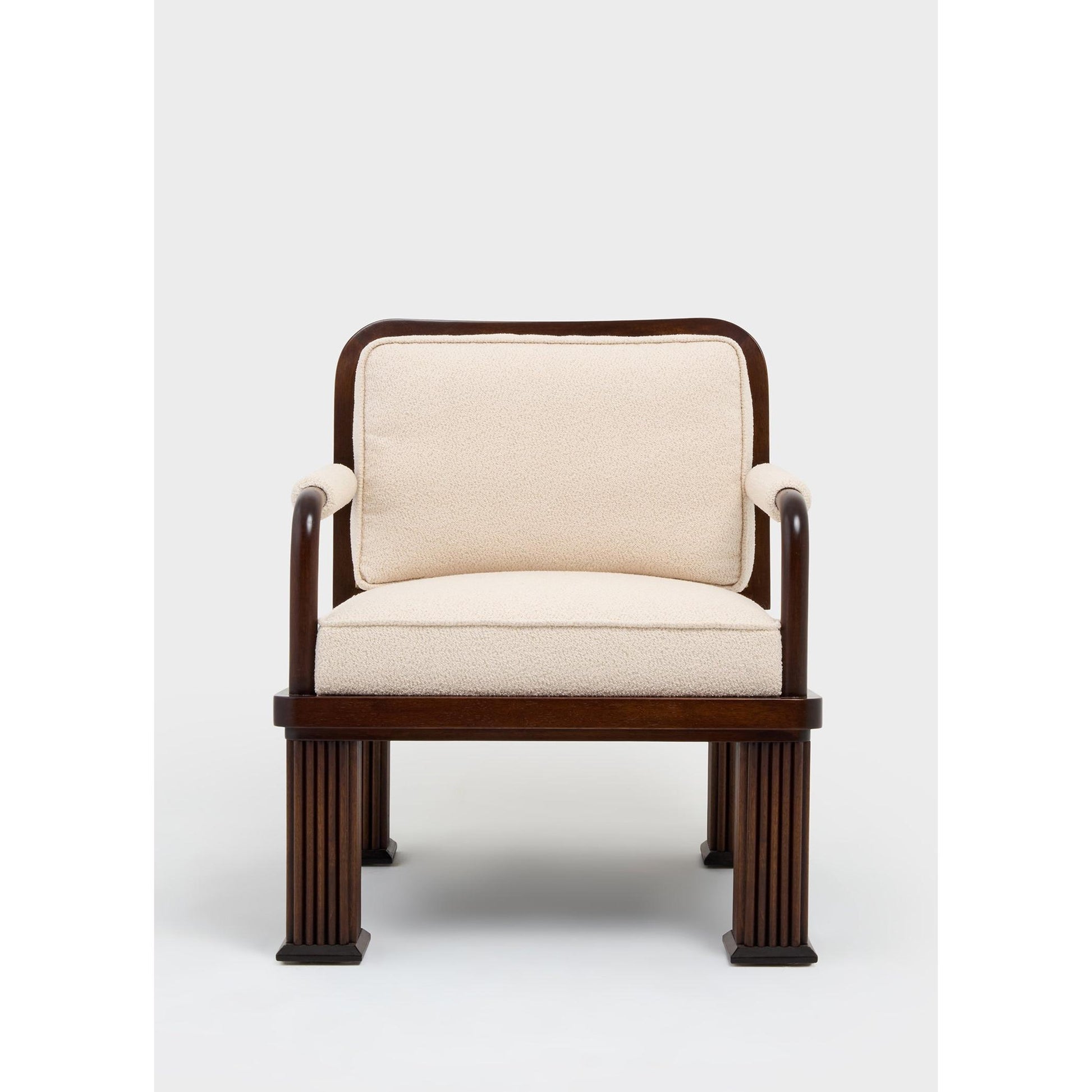 Column Chair Rattan Detaylı Tekli Koltuk-Koltuk-ALPAQ STUDIO-Bukle Kumaş-NowShopFun