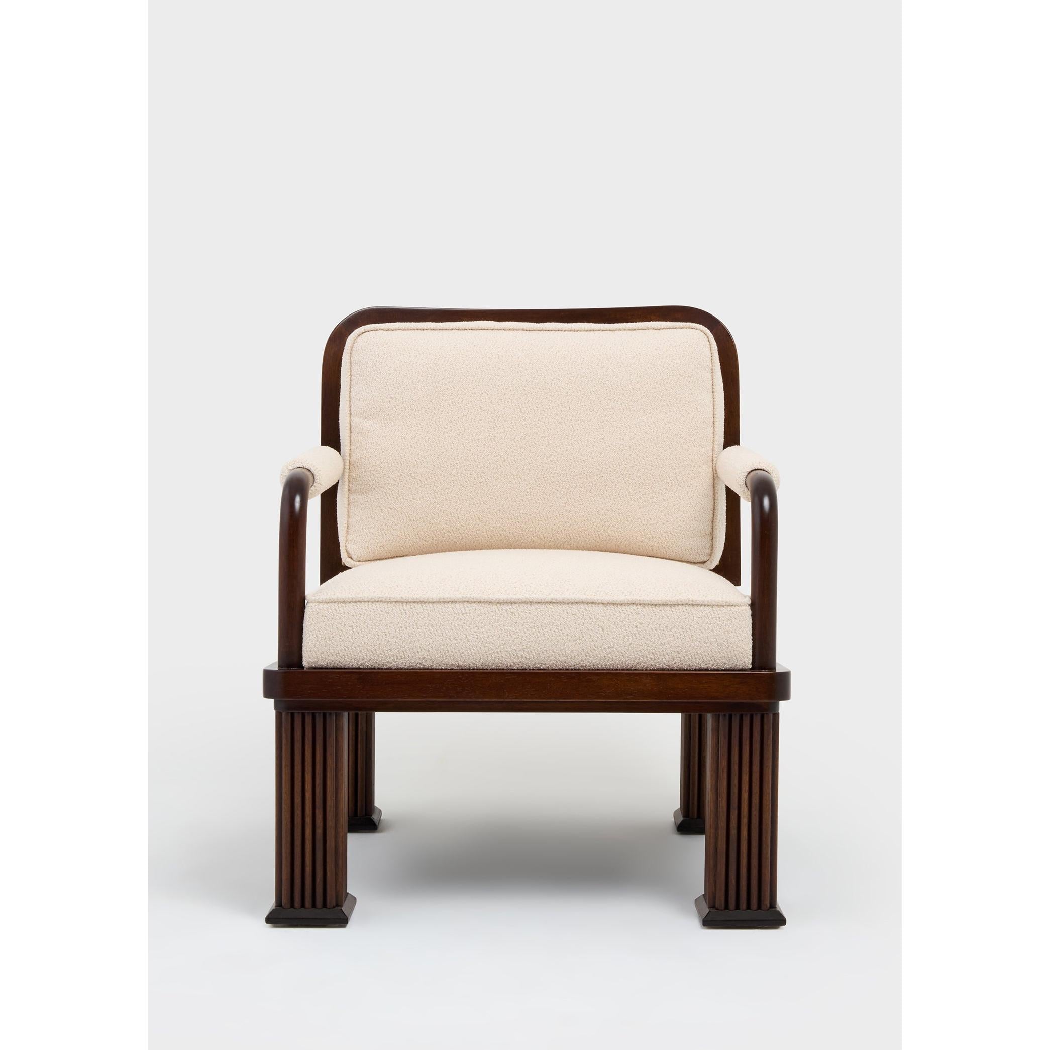 Column Chair Rattan Detaylı Tekli Koltuk-Koltuk-ALPAQ STUDIO-Bukle Kumaş-NowShopFun