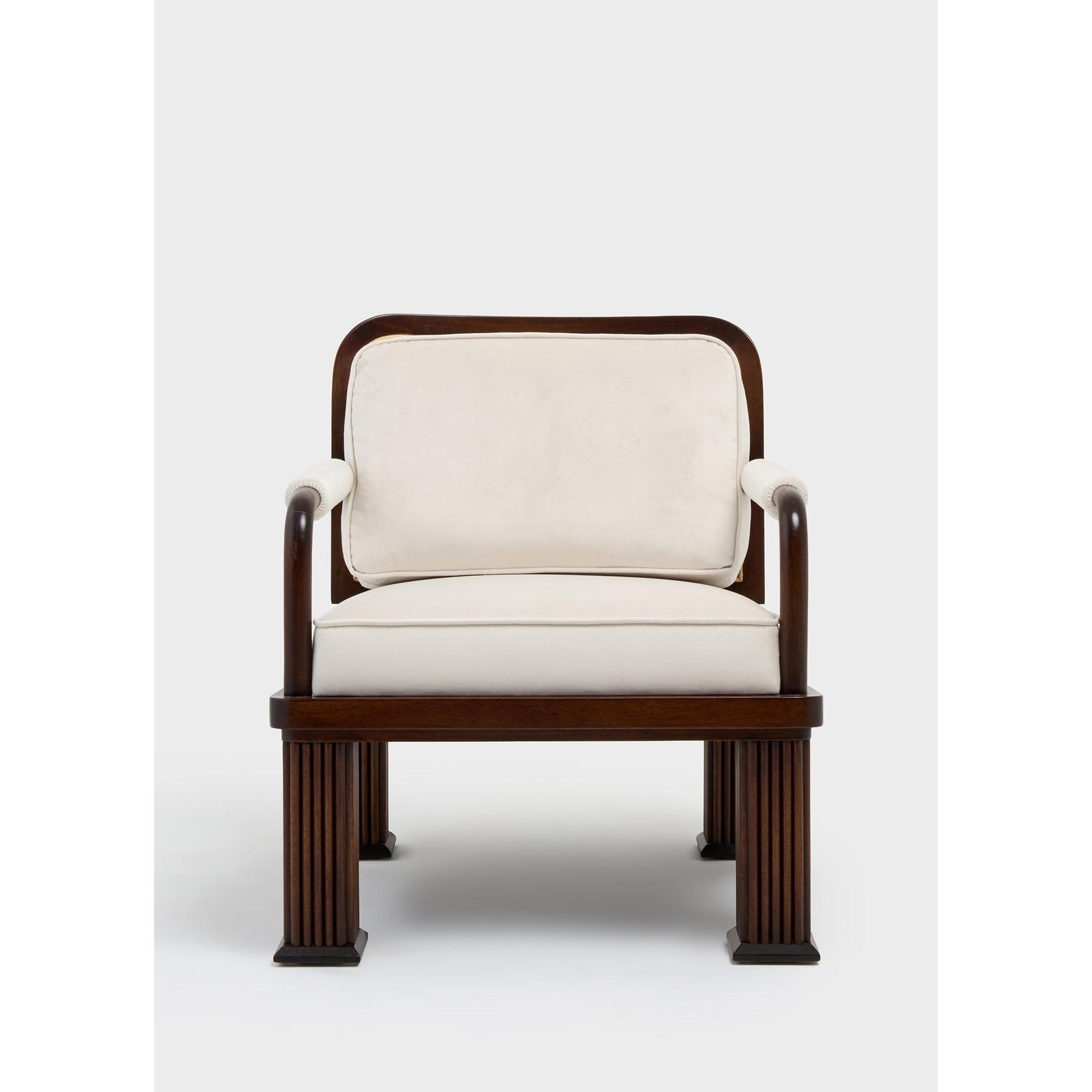 Column Chair Rattan Detaylı Tekli Koltuk-Koltuk-ALPAQ STUDIO-Kadife Kumaş-NowShopFun