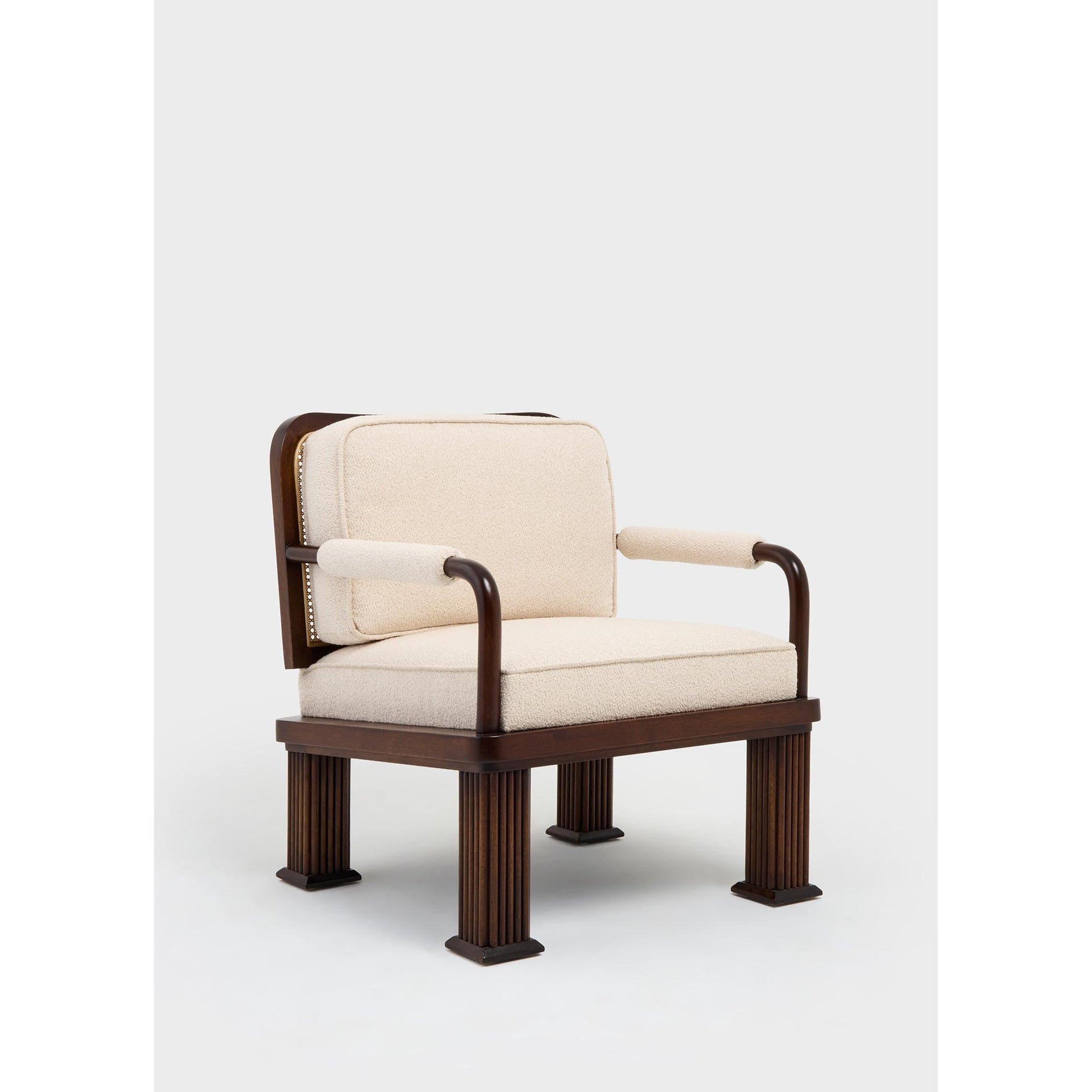 Column Chair Rattan Detaylı Tekli Koltuk-Koltuk-ALPAQ STUDIO-Bukle Kumaş-NowShopFun