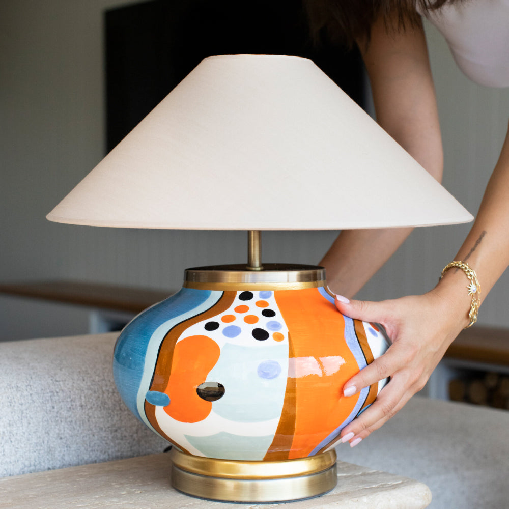 Coral El Yapımı Seramik Abajur-Abajur-Pinot Interior-NowShopFun