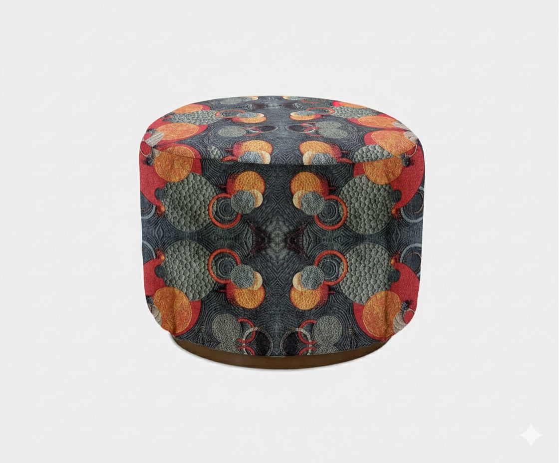 Core Parlak Kadife Puf / Yan Sehpa