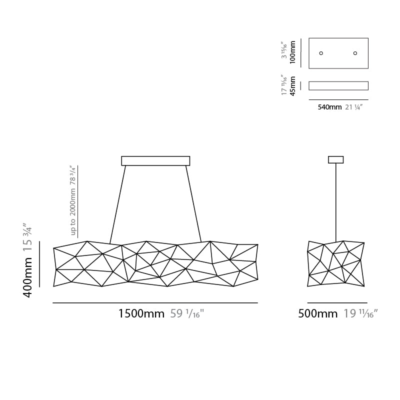Cosmos Sarkit Nikel L:150x50cm H:40cm 55x12v 0.6w 2800k