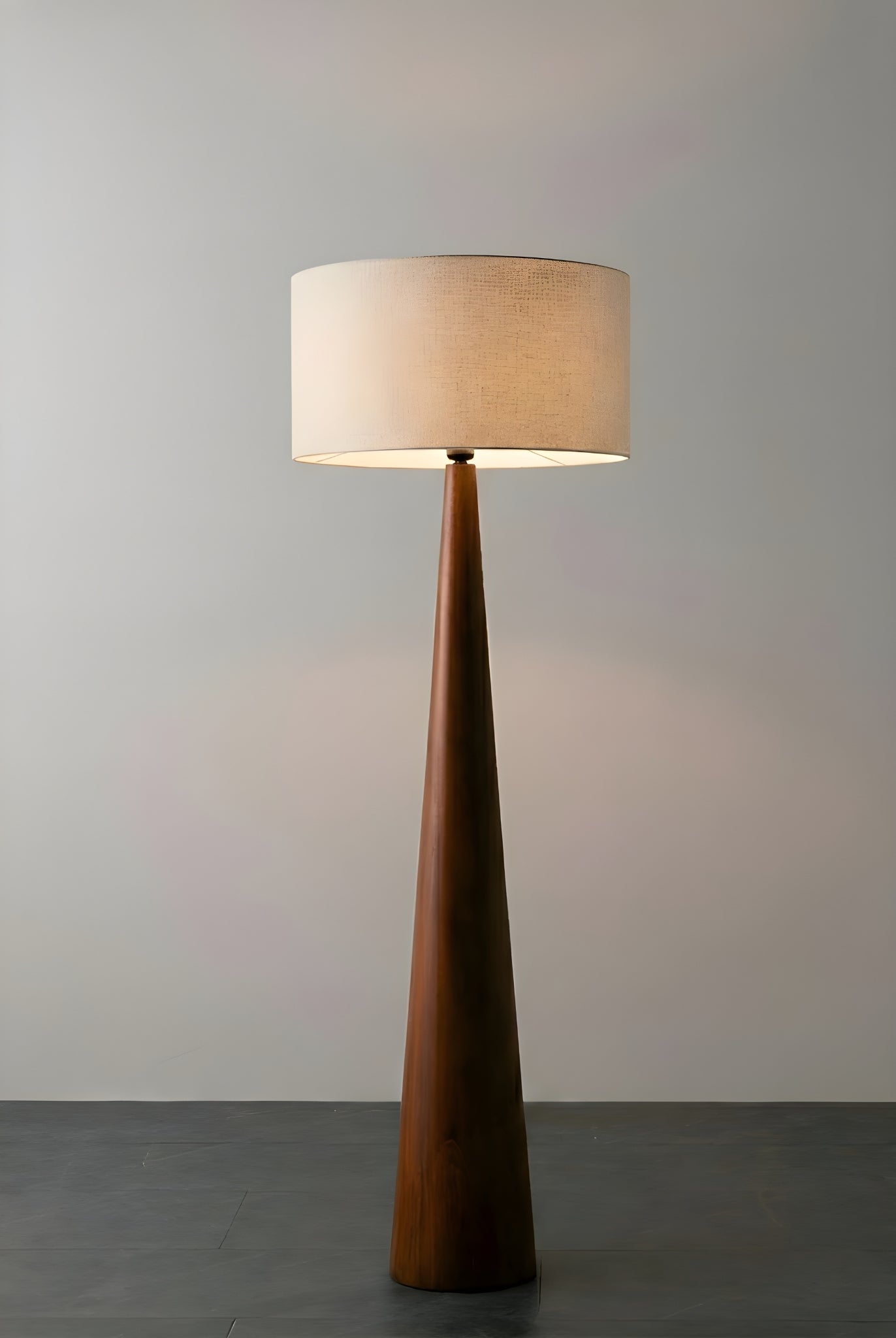 Craft Silindirik Başlıklı Ahşap Lambader Ceviz-Lambader-Pinot Interior-NowShopFun