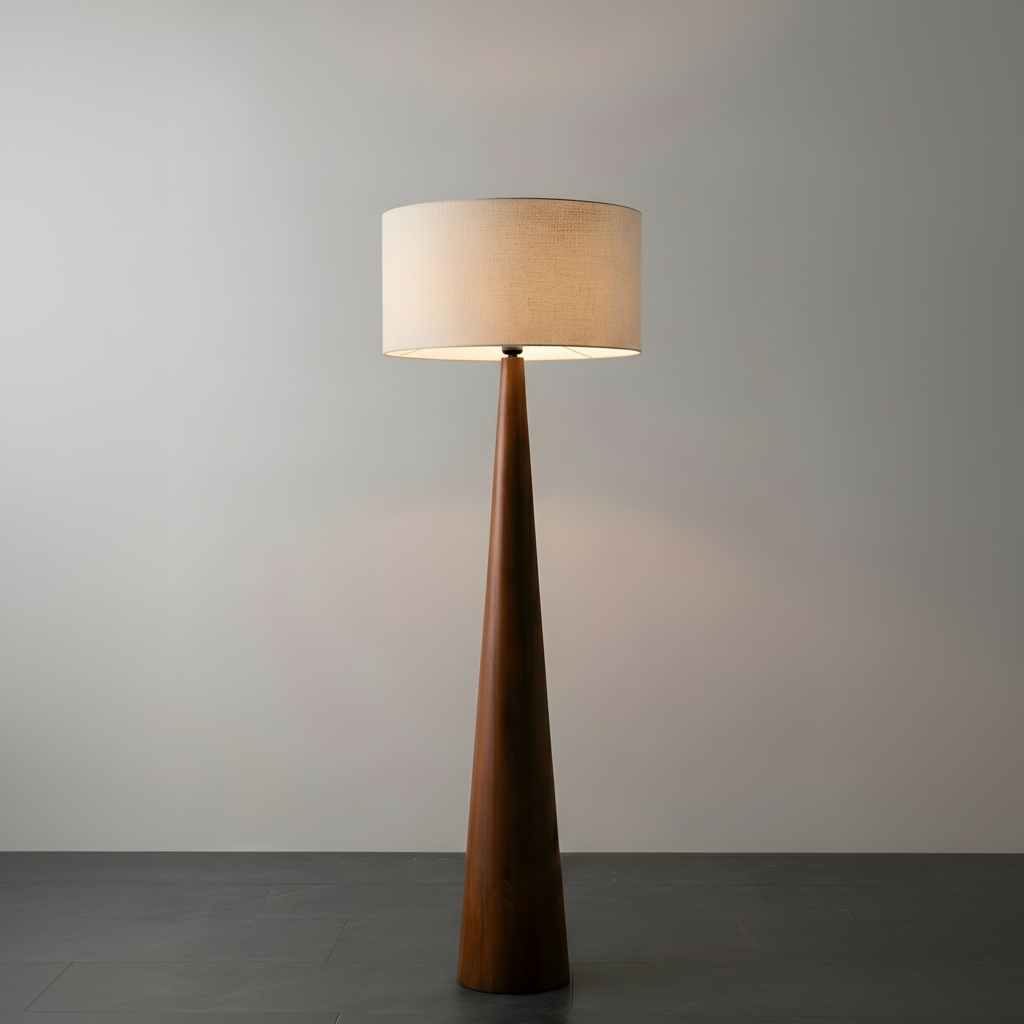 Craft Silindirik Başlıklı Ahşap Lambader Ceviz-Lambader-Pinot Interior-NowShopFun