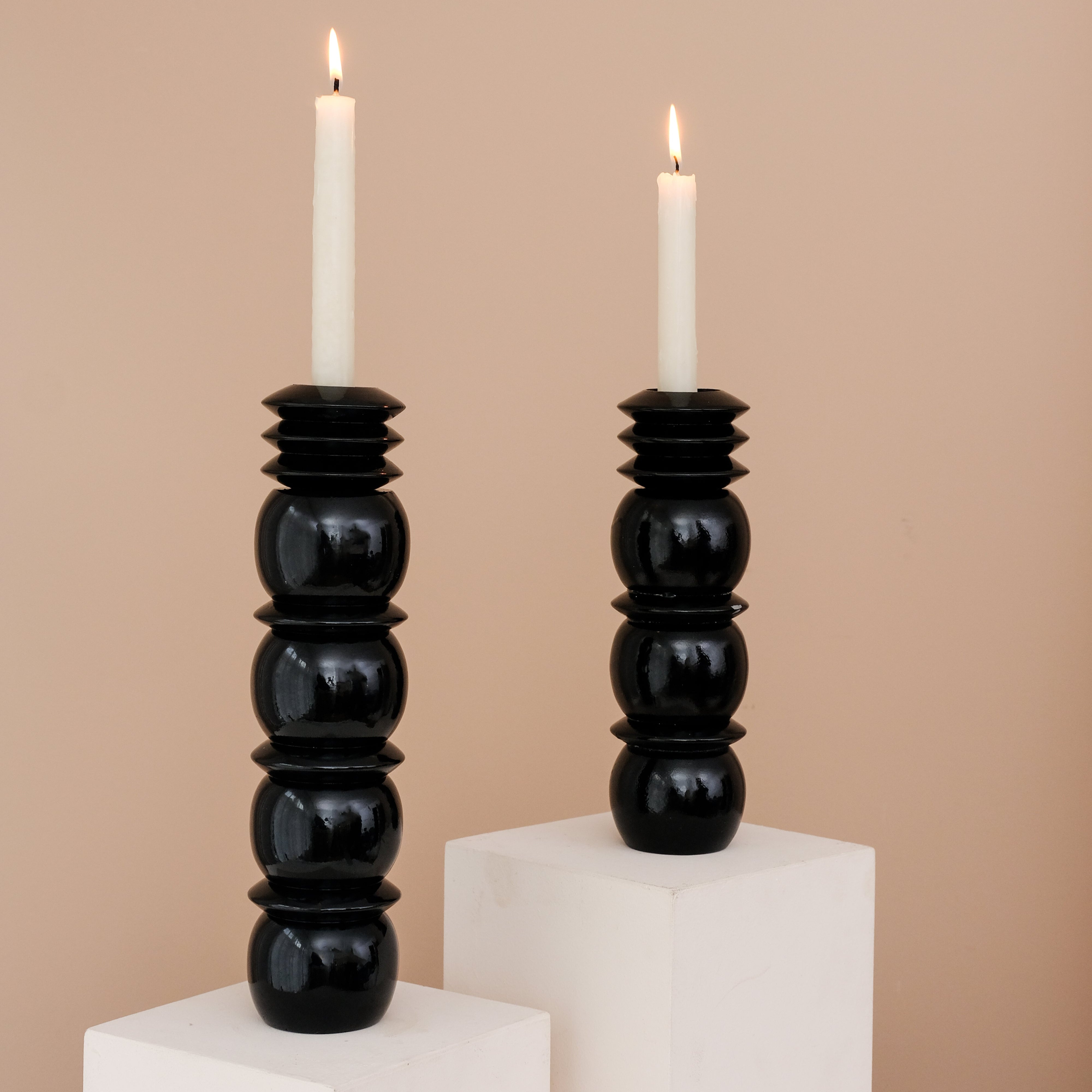 CRESCENDO CANDLE HOLDER - Large Black