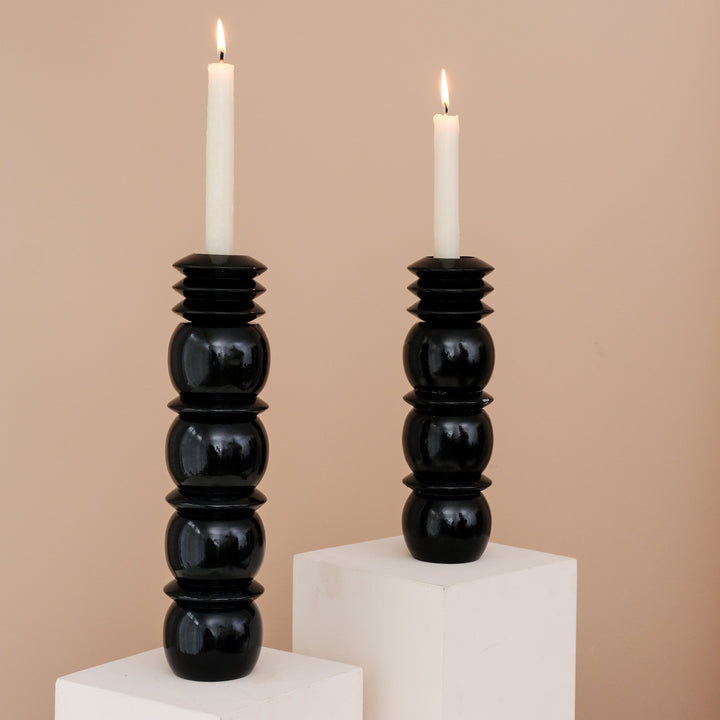 CRESCENDO CANDLE HOLDER - Large Black