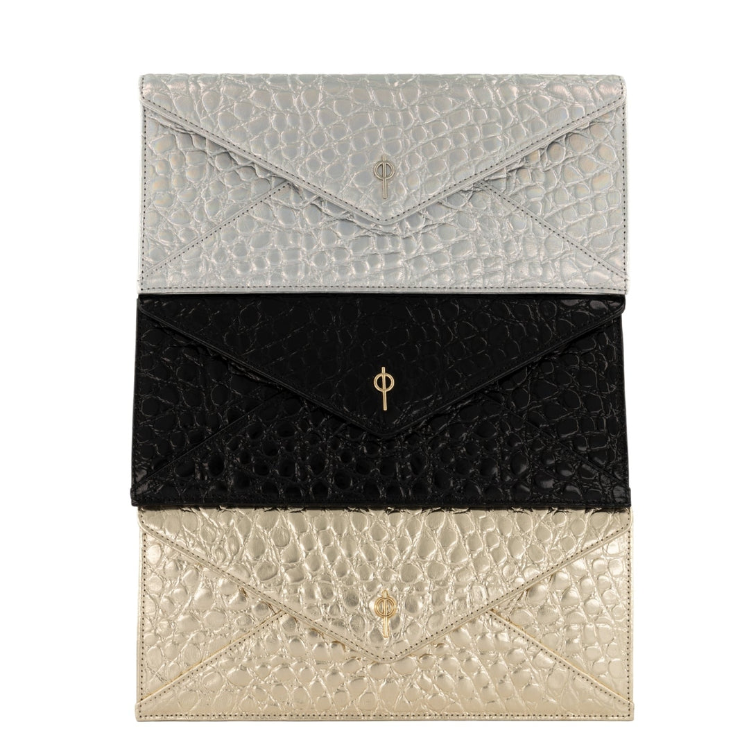 Croco Night Bag Clutch-Clutch-Otrera-Gümüş-NowShopFun