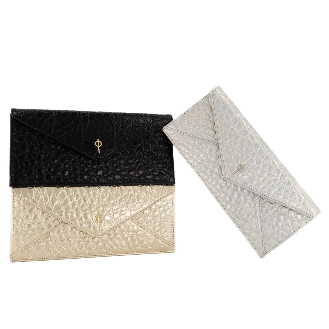 Croco Night Bag Clutch-Clutch-Otrera-Gümüş-NowShopFun