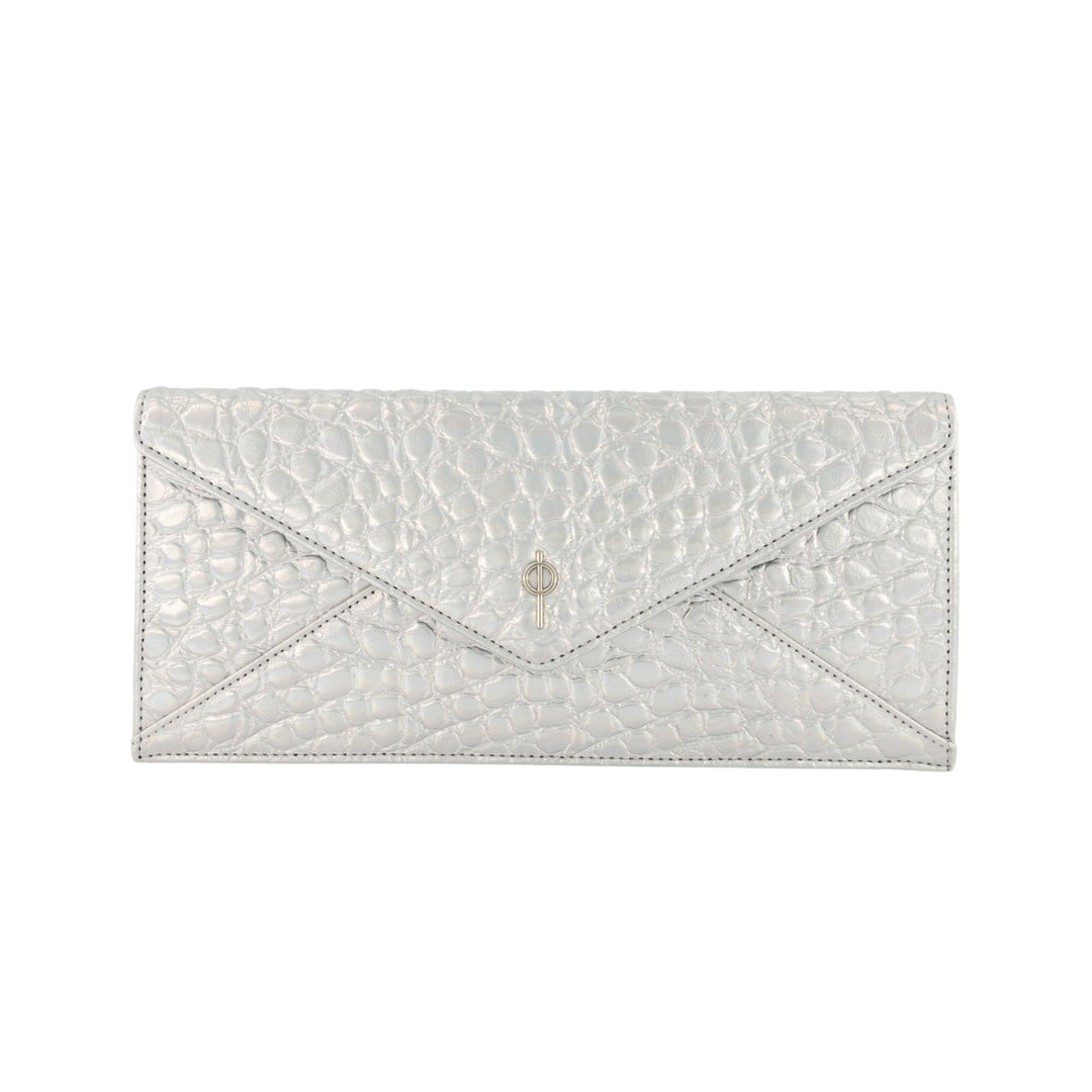 Croco Night Bag Clutch-Clutch-Otrera-Gümüş-NowShopFun