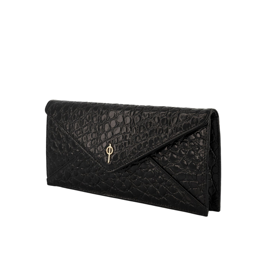 Croco Night Bag Clutch-Clutch-Otrera-Siyah-NowShopFun