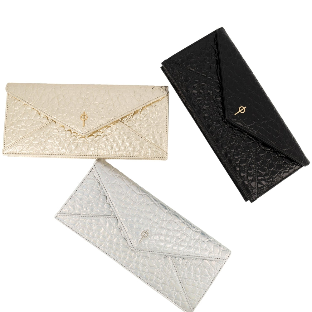 Croco Night Bag Clutch-Clutch-Otrera-Gümüş-NowShopFun