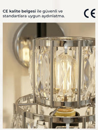 Crysten Kristal Duvar Apliği-Aplik-Alldesco-Gold-NowShopFun
