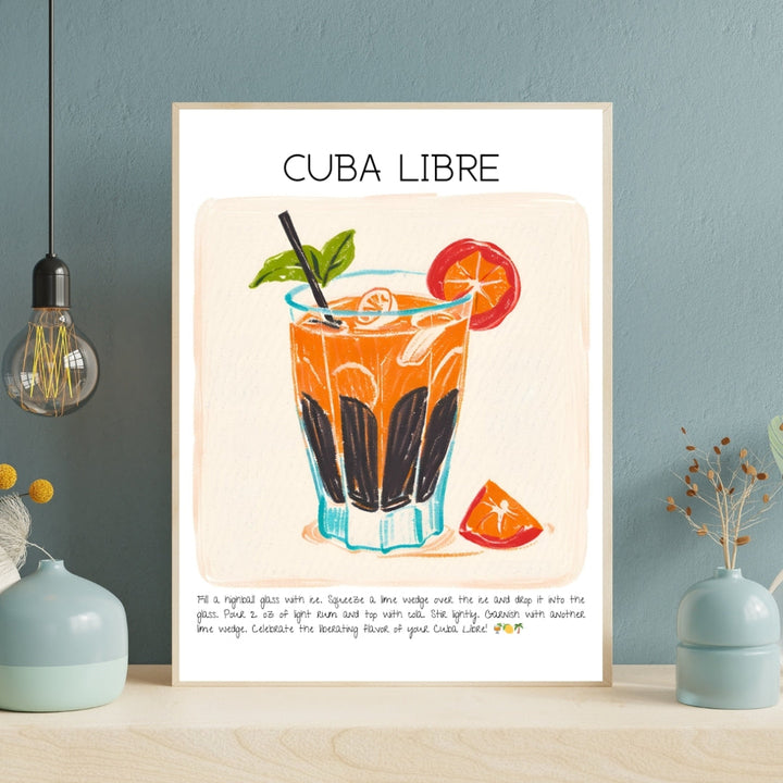 Cuba Libre Cocktail Art Print Tasarım Poster-Tablo-Muff Atelier-21x30cm-NowShopFun