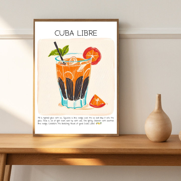 Cuba Libre Cocktail Art Print Tasarım Poster-Tablo-Muff Atelier-21x30cm-NowShopFun