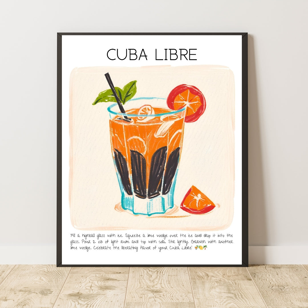 Cuba Libre Cocktail Art Print Tasarım Poster-Tablo-Muff Atelier-21x30cm-NowShopFun