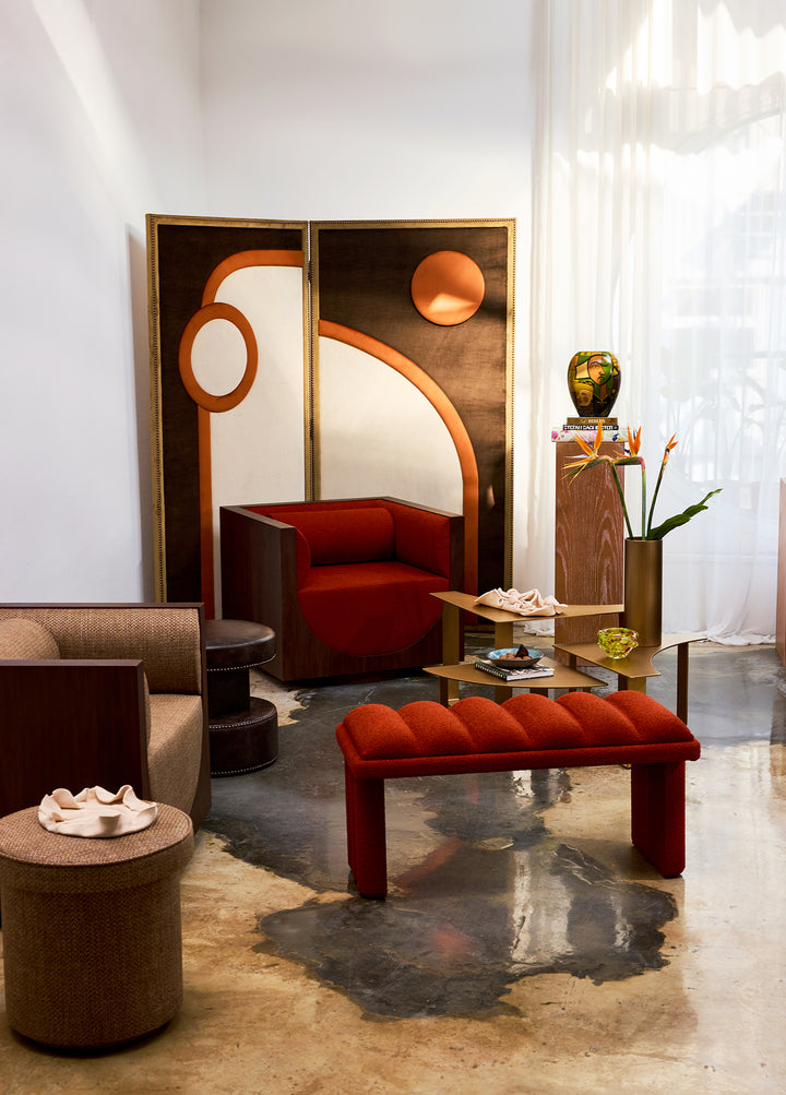 Cube Lounge Bej Ceviz Berjer