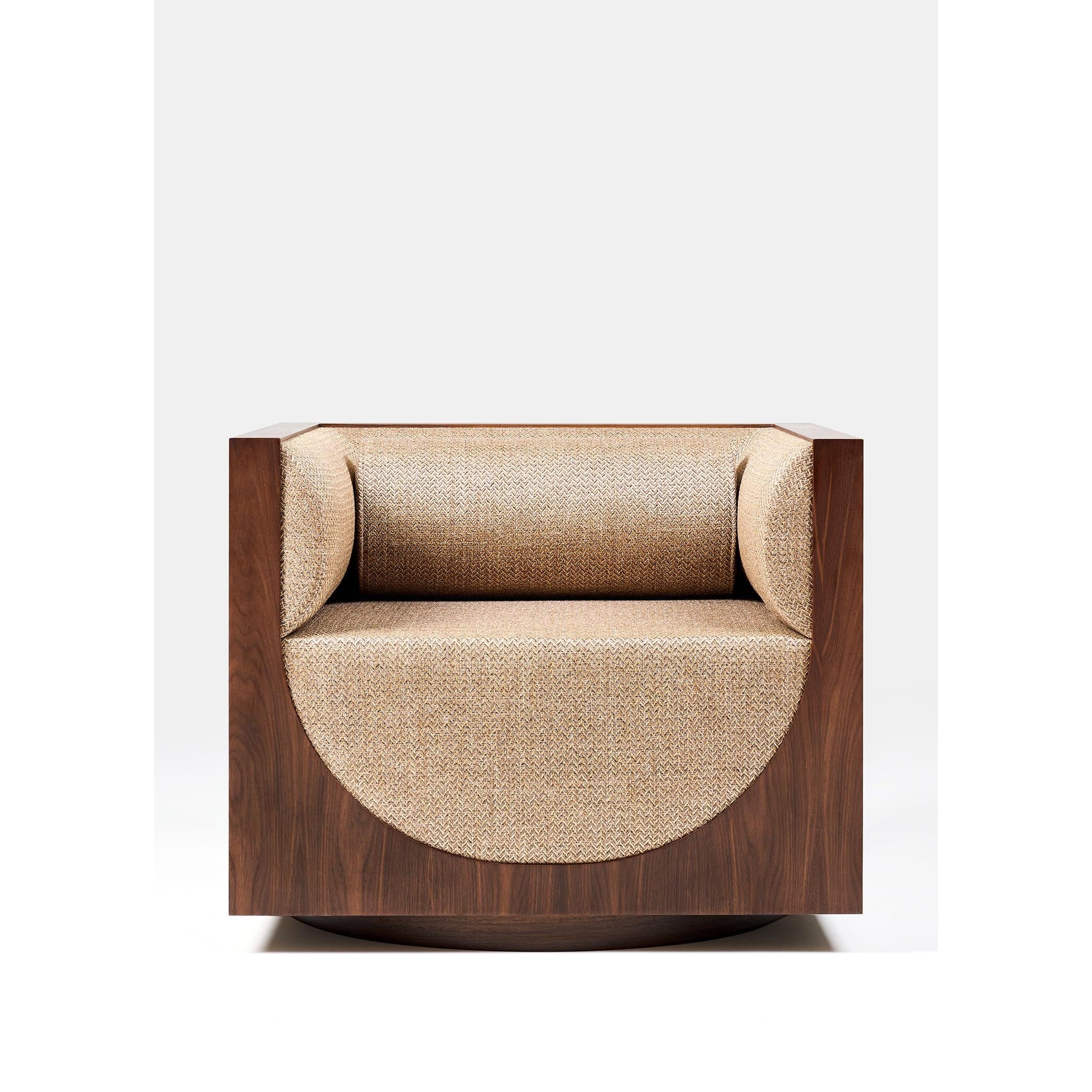 Cube Lounge Bej Ceviz Berjer