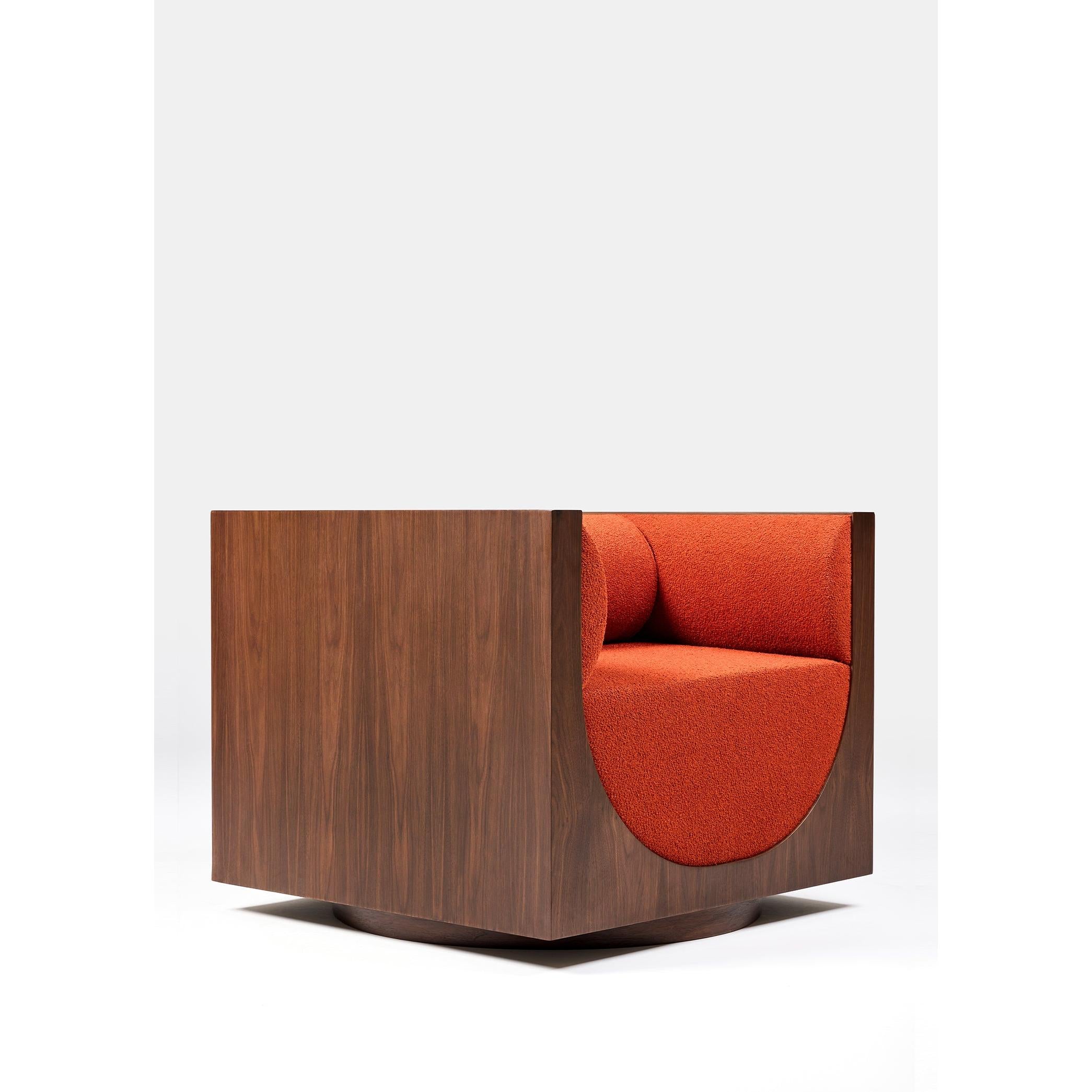 Cube Lounge Terrakota Kiremit Ceviz Berjer