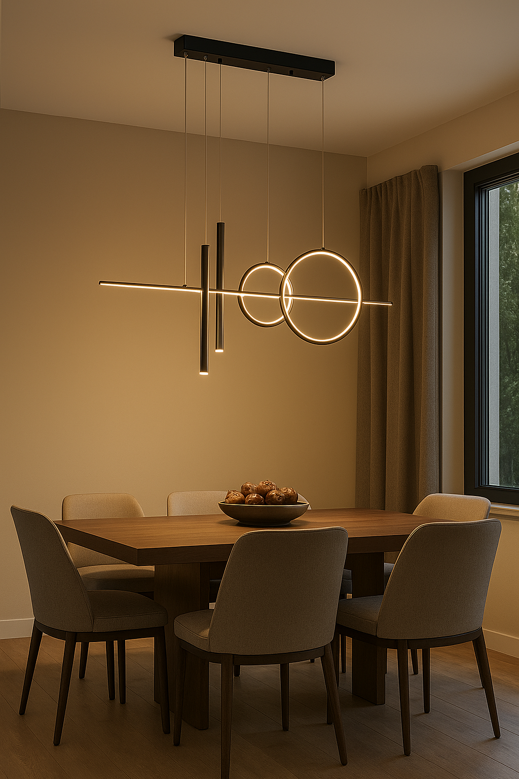 Cubiform Çemberli  Sarkıt Led Avize