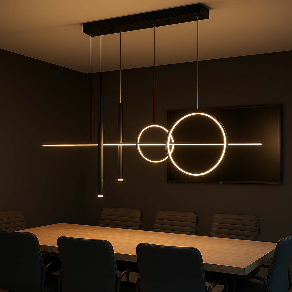 Cubiform Çemberli  Sarkıt Led Avize