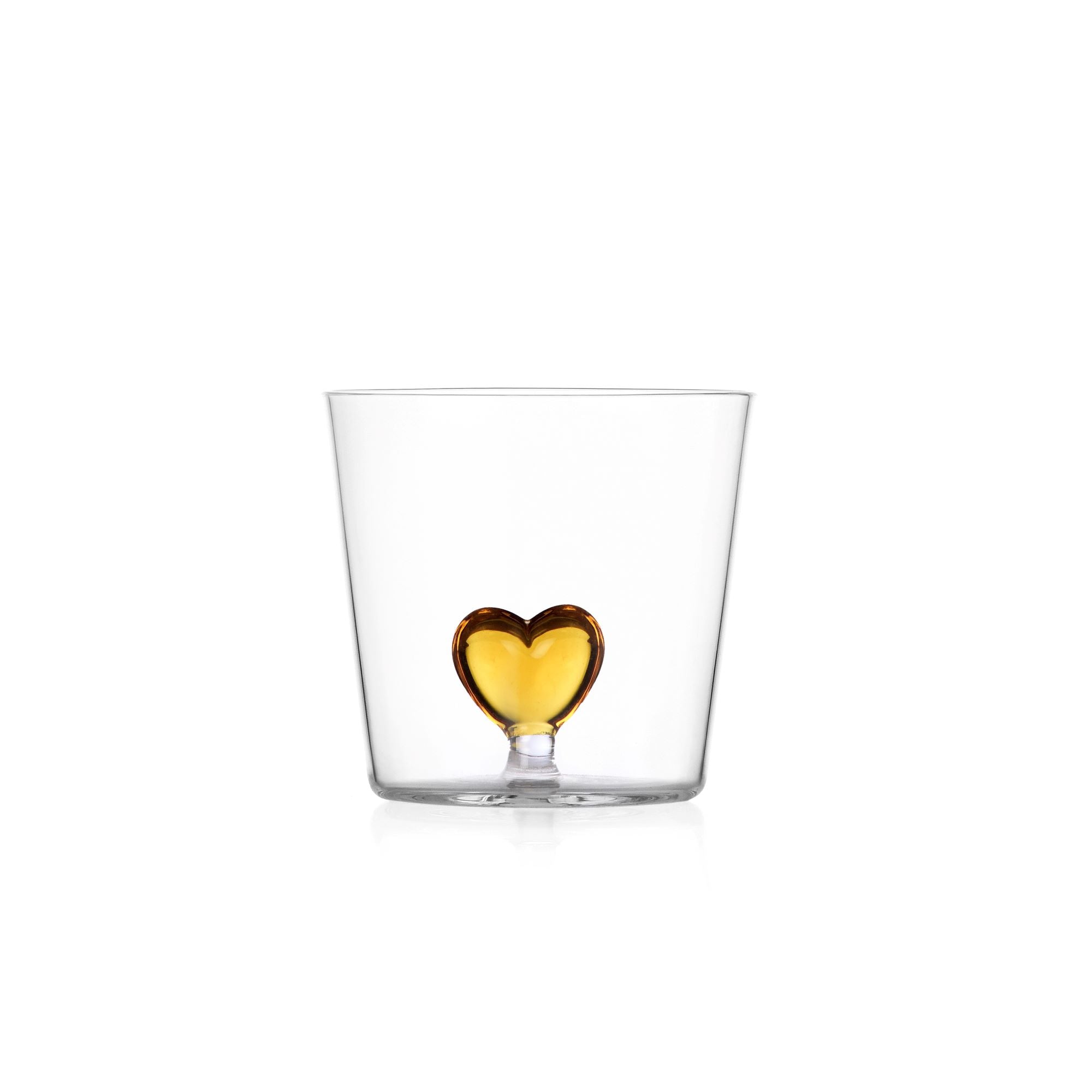 Cuore Koleksiyonu No:2 Kalp Figürlü Cam Su Bardağı