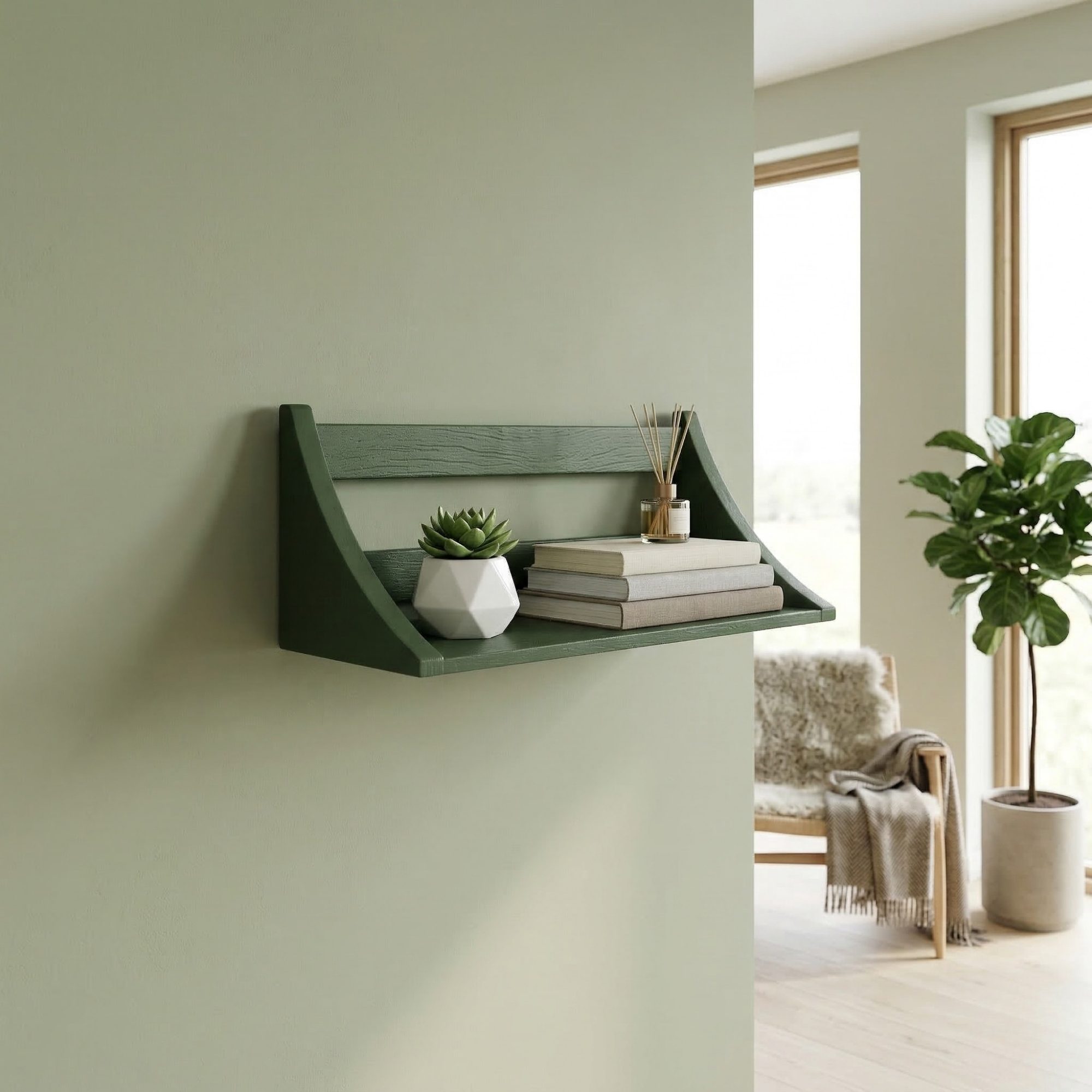 Curve Raf - 45 cm | Orta Koyu Yeşil - So-Mass