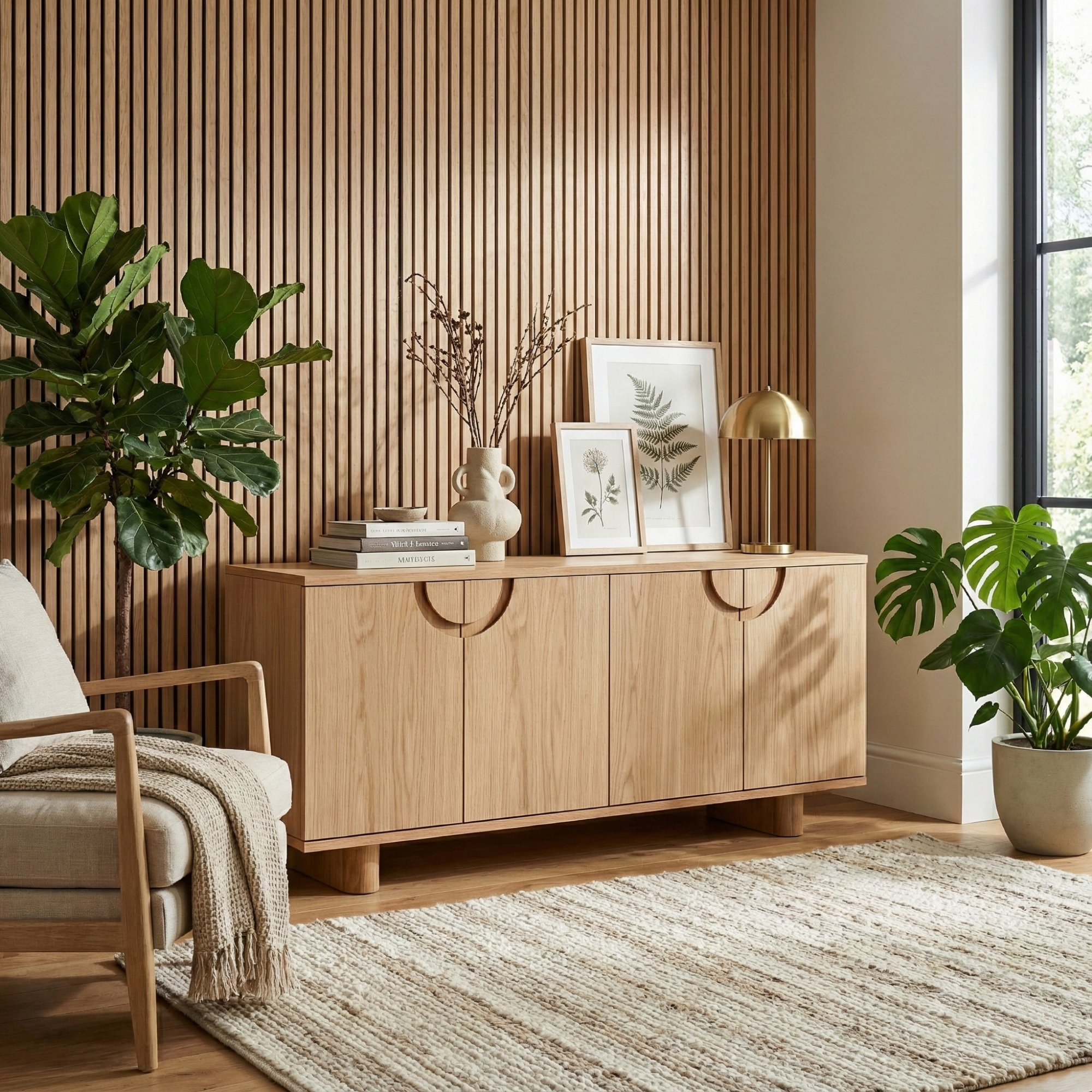 Cut Out Konsol Natürel Meşe