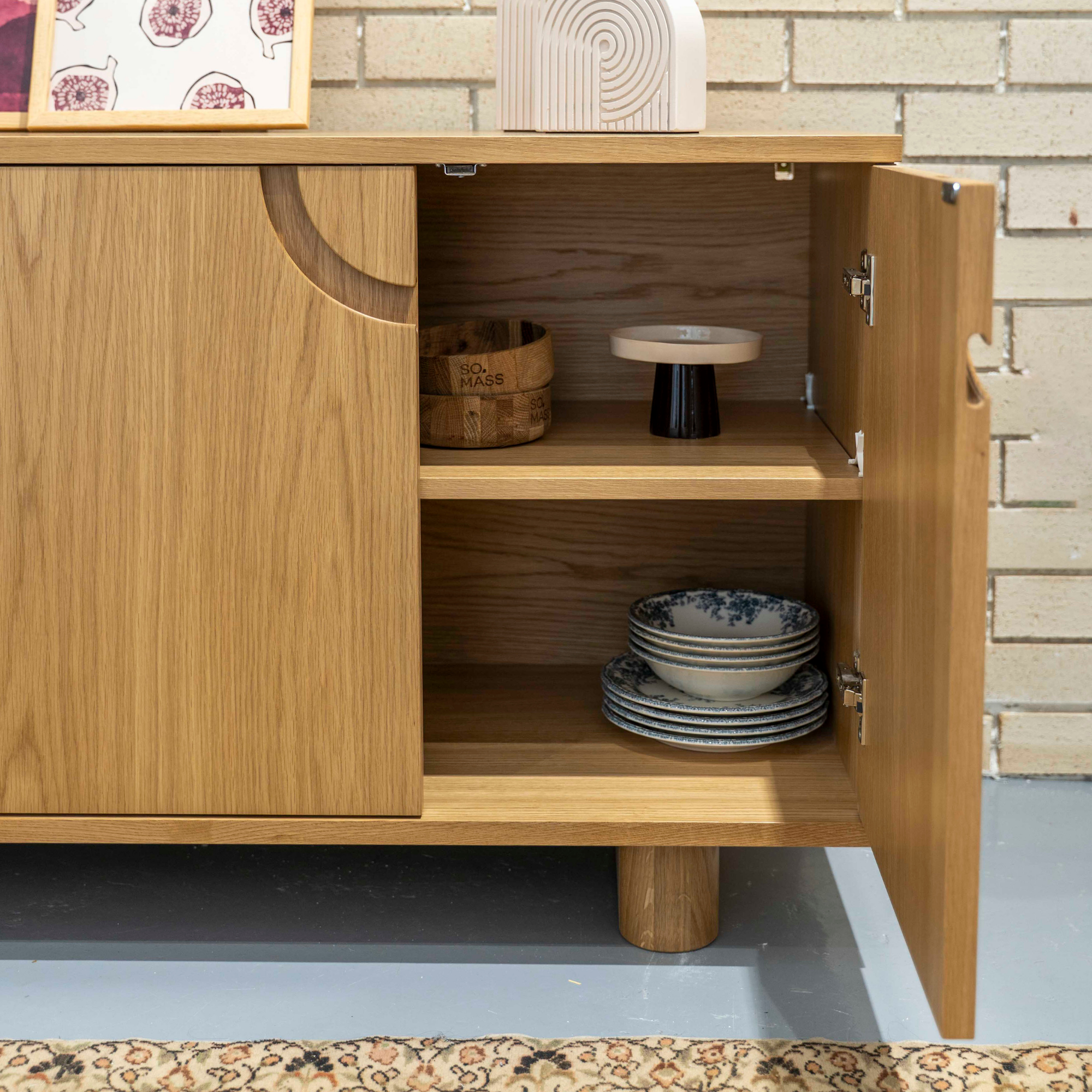 Cut Out Konsol Natürel Meşe