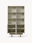 Dado Büyük Ahşap Highboard, Modern Geometrik Tasarım ve Orijinal Ayaklar