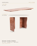 Dalgalı Ayaklı Terracotta Mermer Konsol