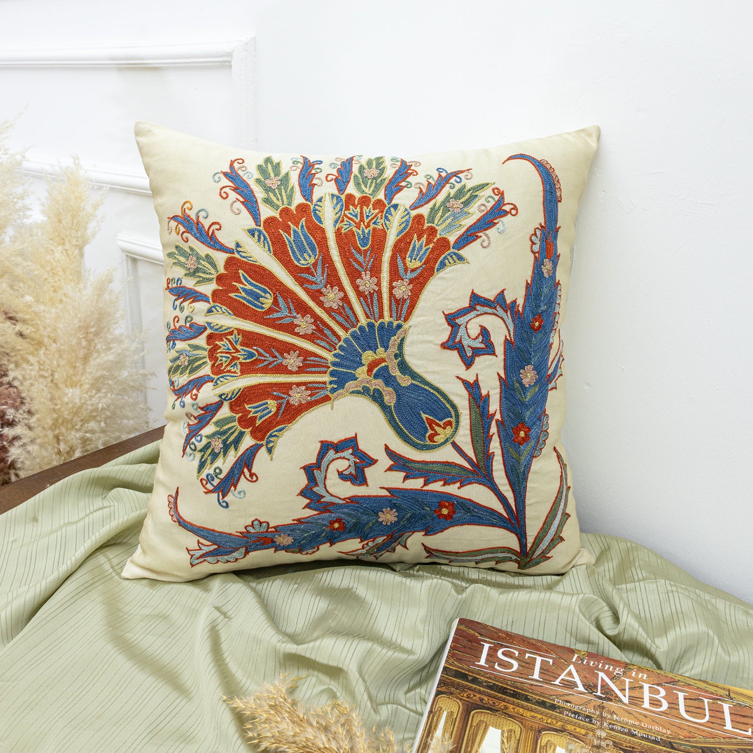 Dali Dekoratif Suzani Kırlent 50x50 cm-Yastık & Kırlent-Soho Antiq-NowShopFun
