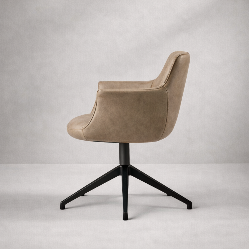 Arte Döner Sandalye | Modern Deri & Metal Ayaklı Tasarım