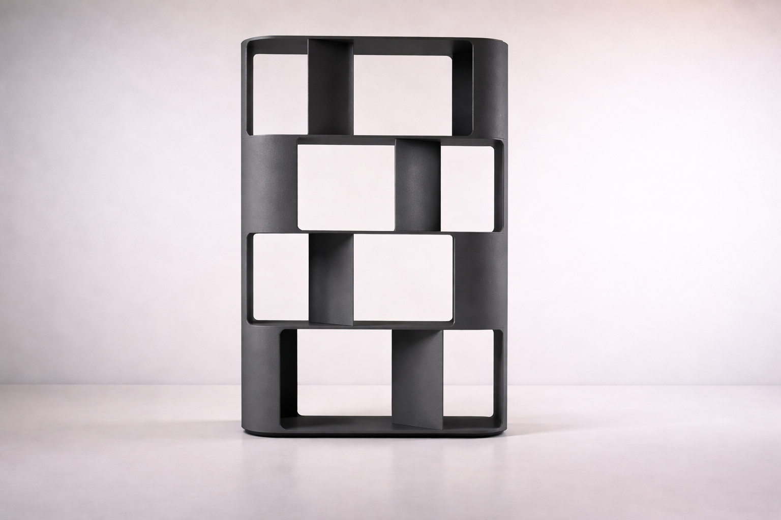 Round Shelf Sculptural Modern Metal Bookcase