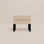 DE STIJL BED SIDE TABLE - Cream-Side Table-CREANDE-Beige-Black-NowShopFun