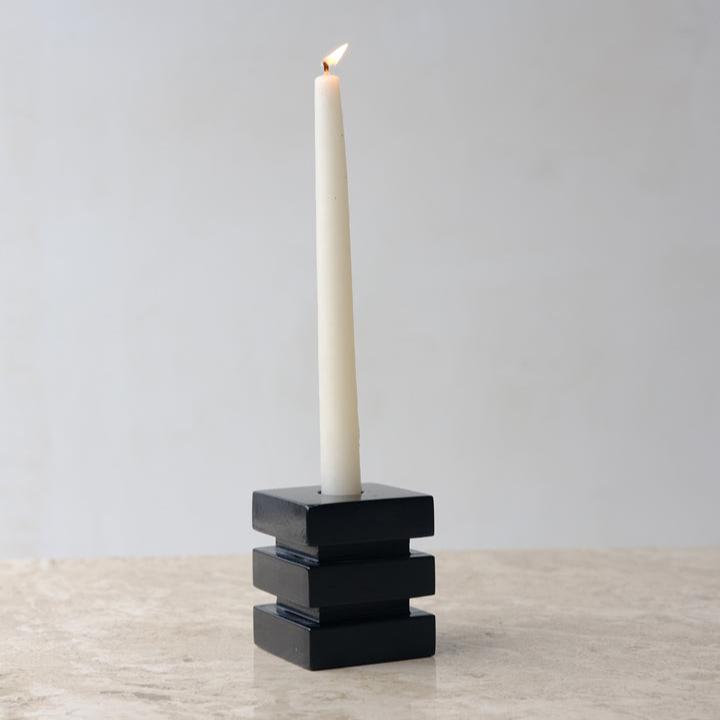 DE STIJL CUBIC CANDLE HOLDER - Black
