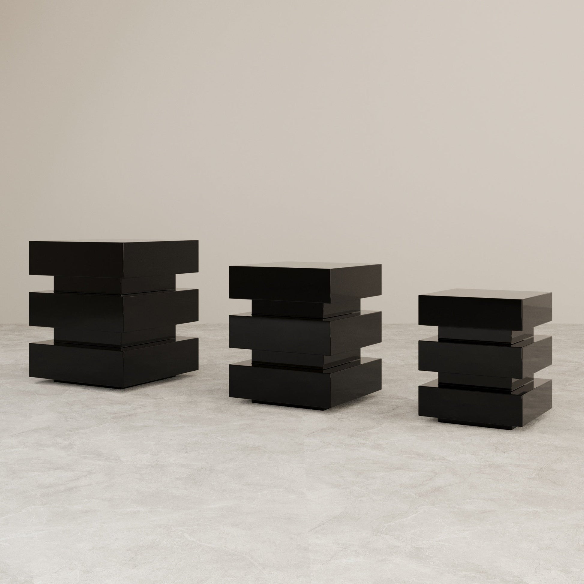 DE STIJL CUBIC SIDE TABLE - Large - Black