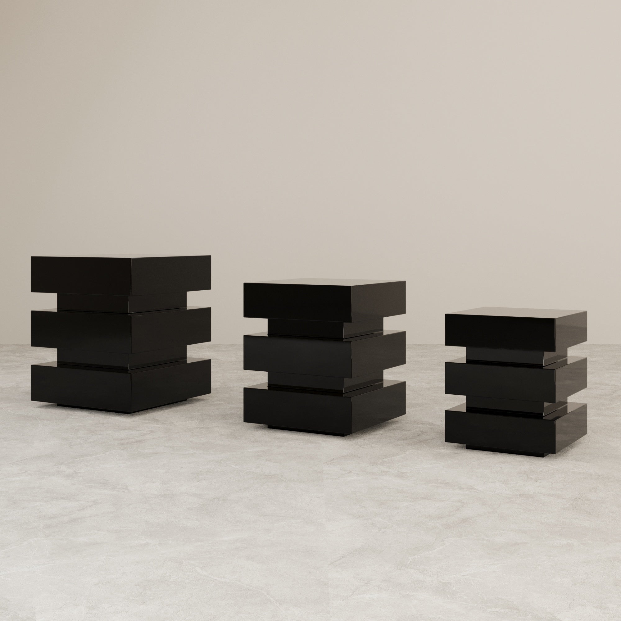 DE STIJL CUBIC SIDE TABLE - Large - Black