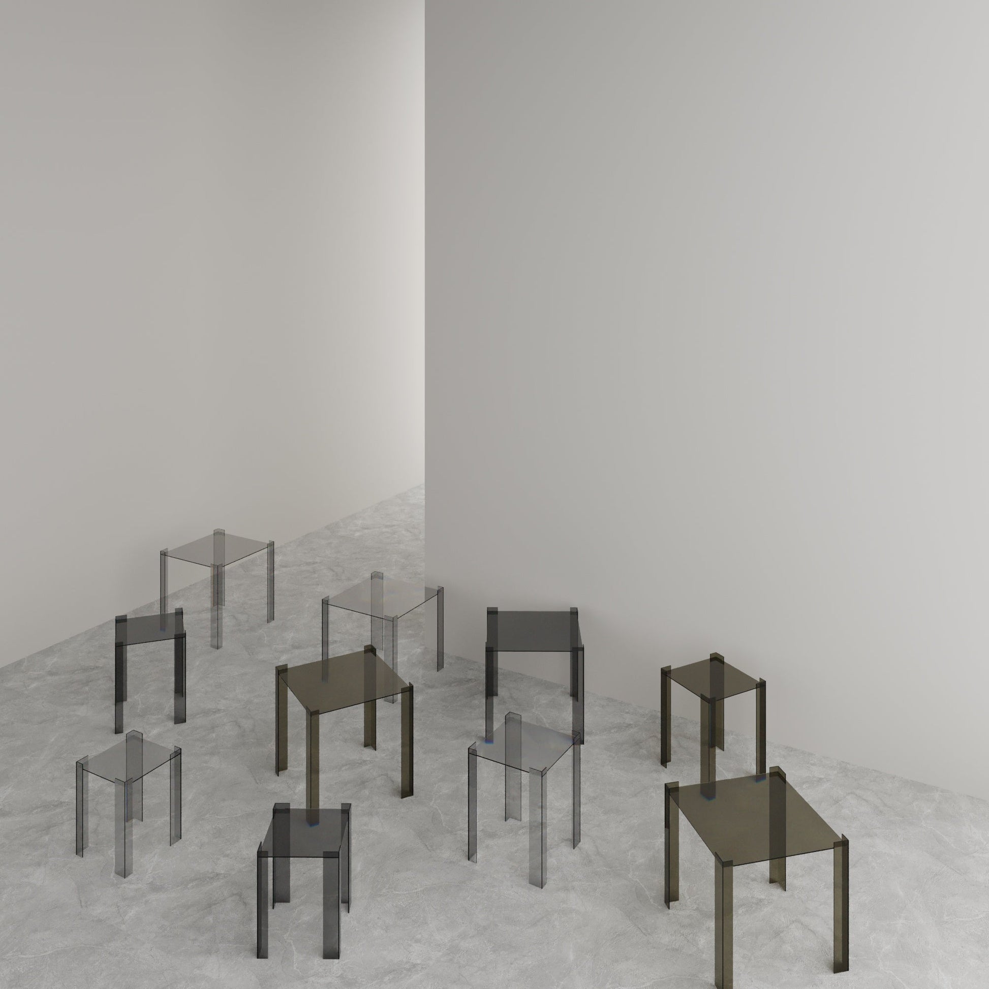 DE STIJL GLASS SIDE TABLE - Large - Bronze