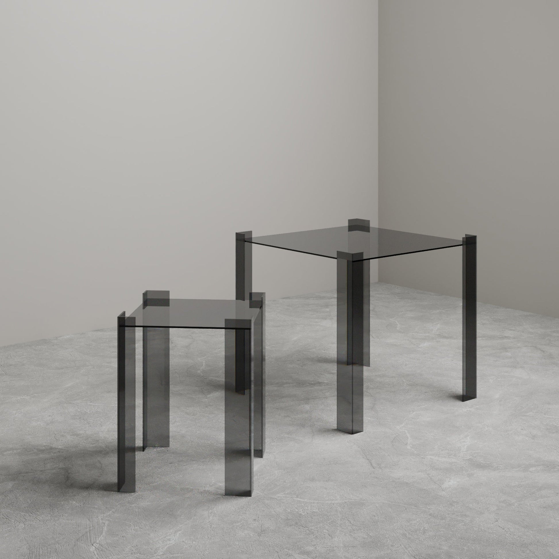 DE STIJL GLASS SIDE TABLE - Medium - Smoked