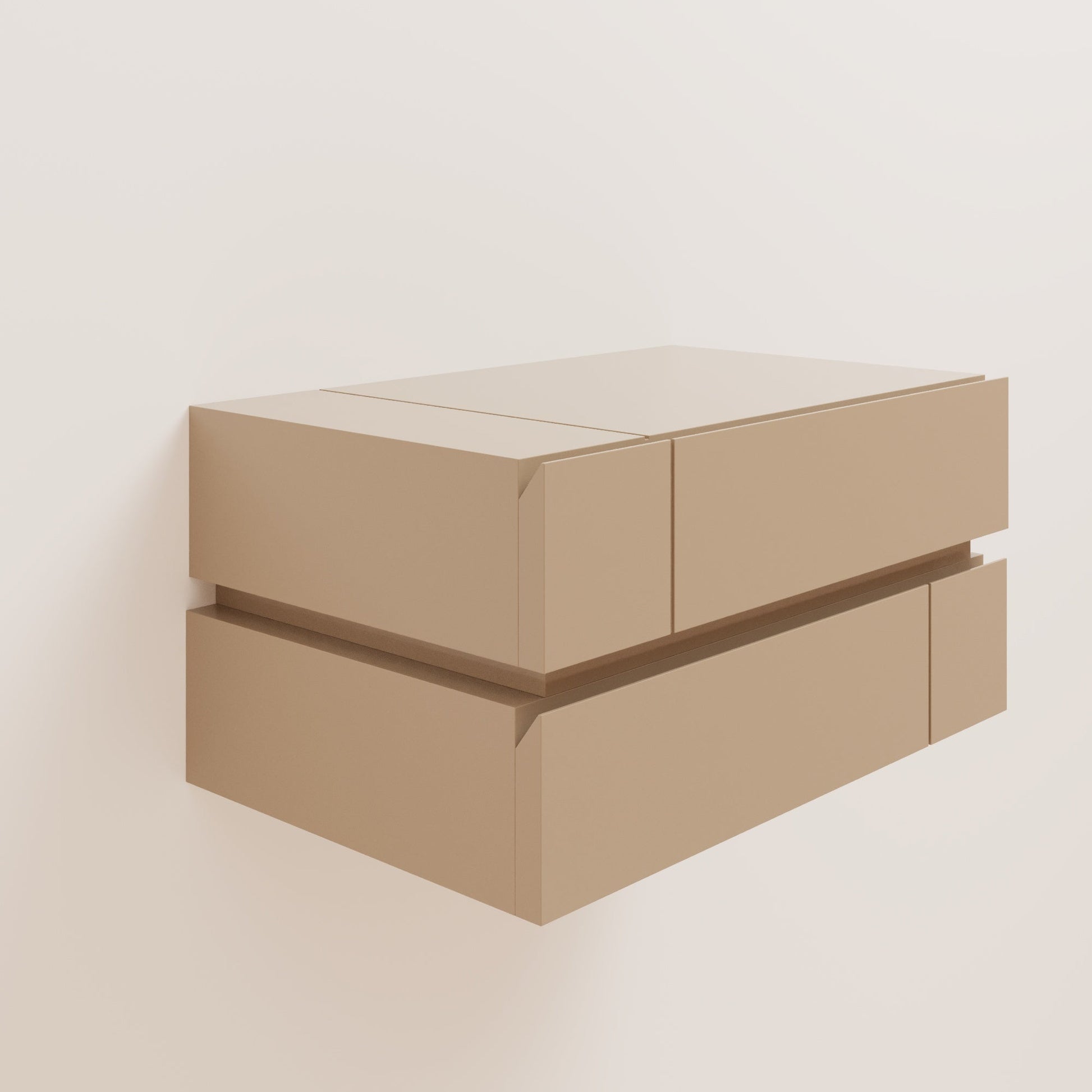 DE STIJL WALL MOUNTED BED SIDE TABLE-Side Table-CREANDE-Beige-NowShopFun