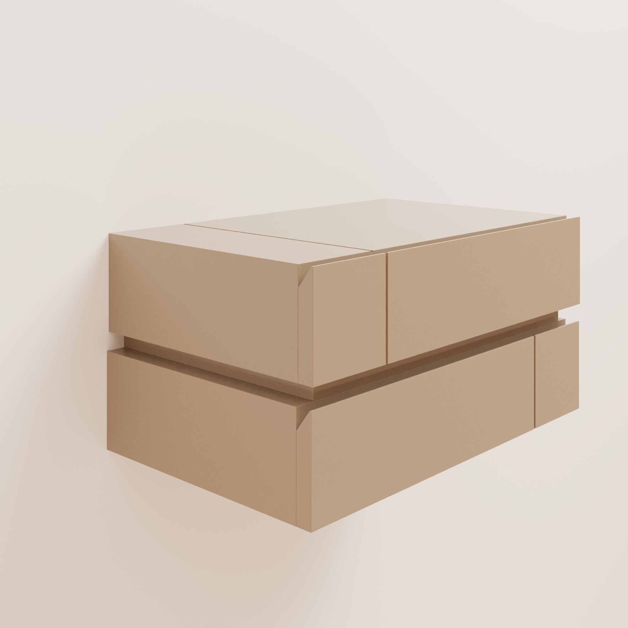 DE STIJL WALL MOUNTED BED SIDE TABLE-Side Table-CREANDE-Beige-NowShopFun