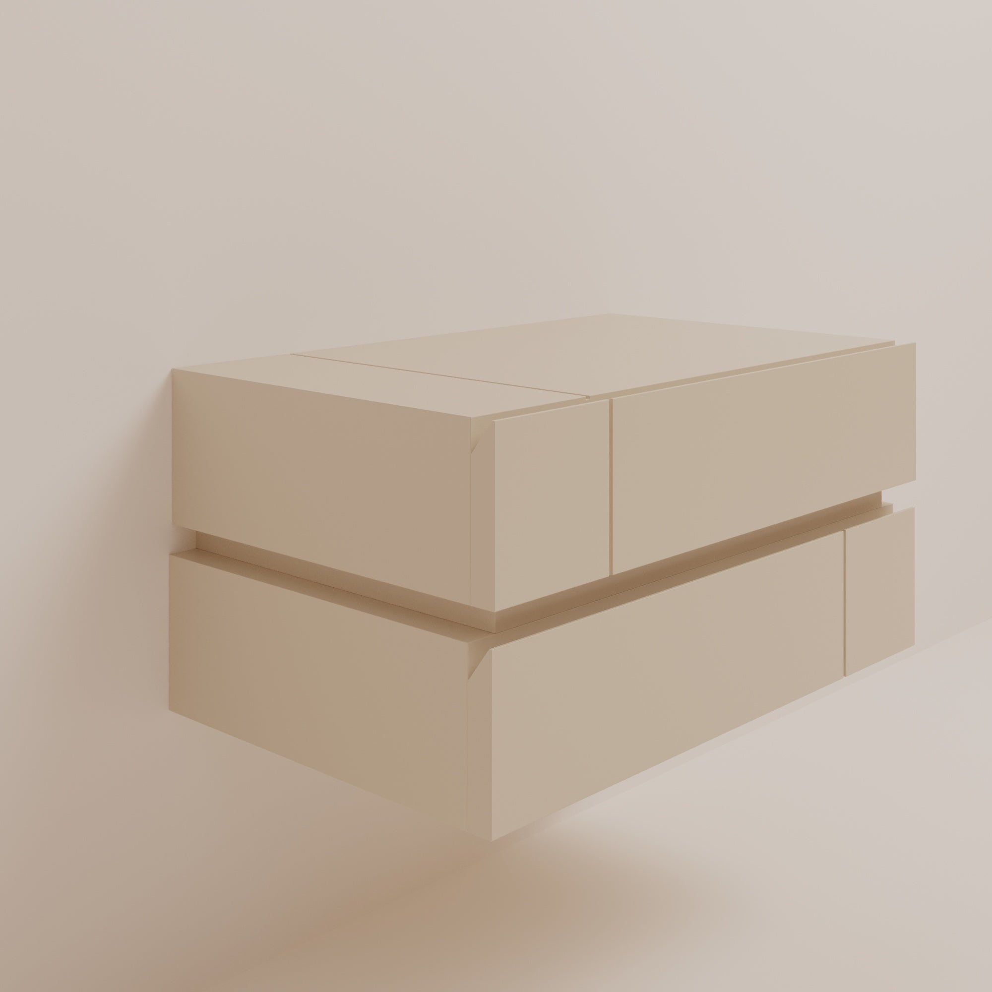 DE STIJL WALL MOUNTED BED SIDE TABLE-Side Table-CREANDE-Cream-NowShopFun