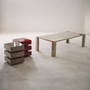 De Stijl Cubic Yan Sehpa / Tabure Küçük, Bej